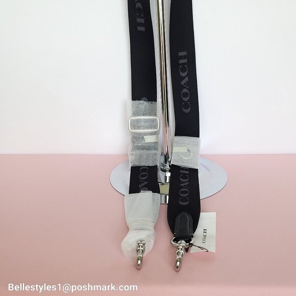 COACH Strap in Webbing Fabric with Dog-Leash Clip- Black color⭐ - Picture 7 of 15